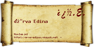 Árva Edina névjegykártya